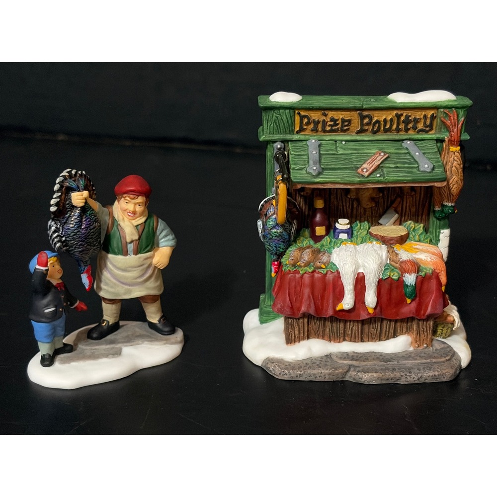 Department 56 Big Prize Turkey Set Dickens Village Accessories #58539 Retired